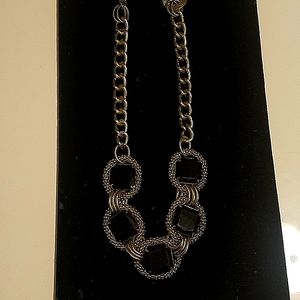 Black & gold link chain necklace